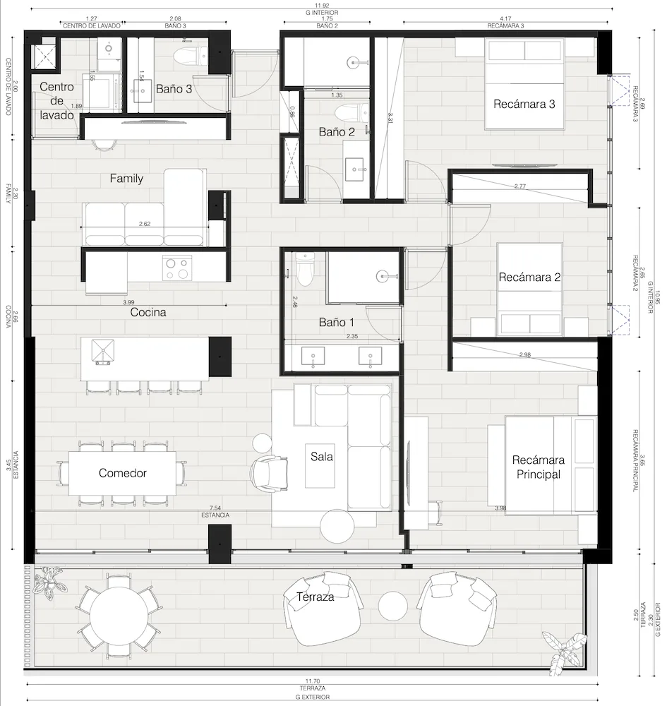 Departamento en Cancún · 157 m²